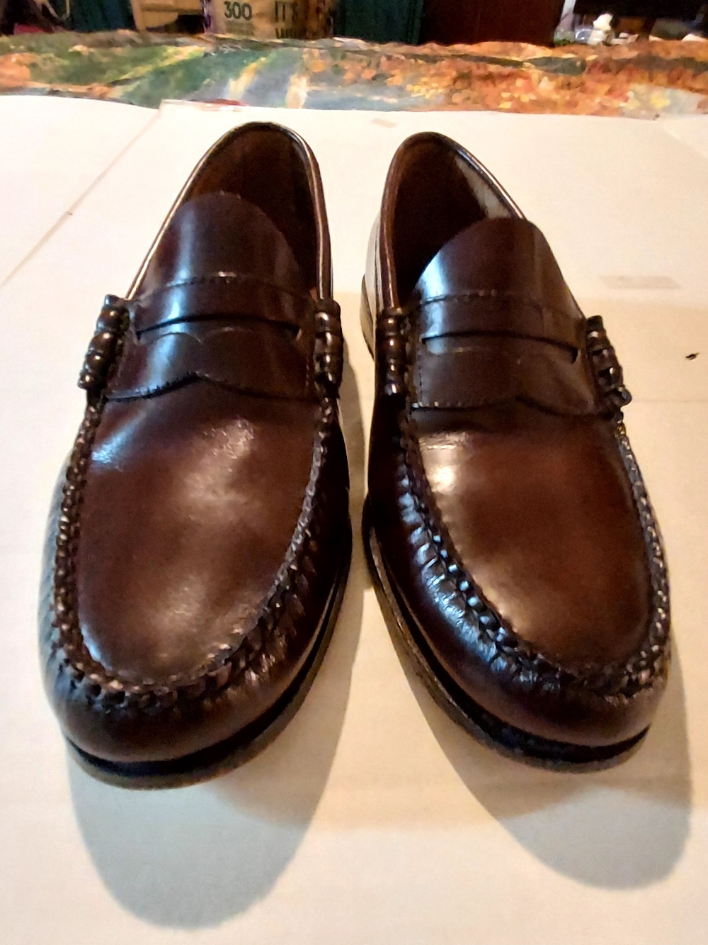 G.H.Bass &Co. Men’s Dark Brown Leather Penny Loafers Size 9D Nice